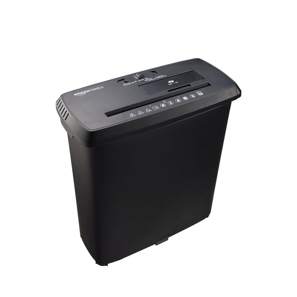 8 Sheet Strip Cut Paper Shredder CD Credit Card 34 Gal Bin Home Office Black